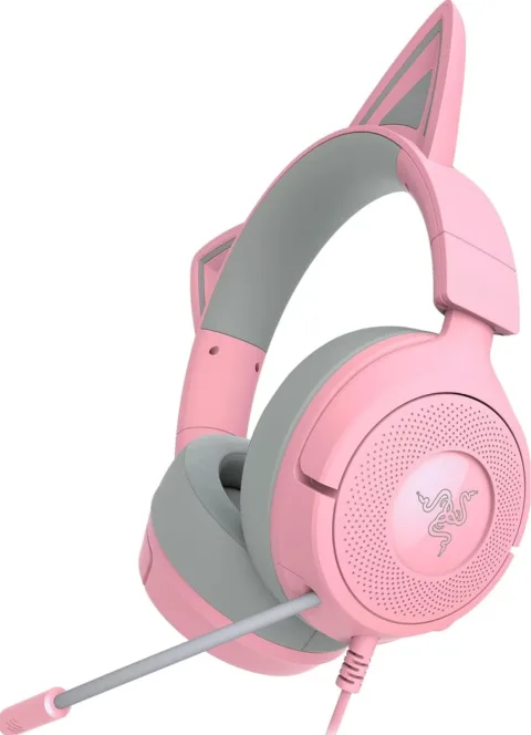 AURICULAR GAMER RAZER KRAKEN KITTY V3 X QUARTZ PINK ANALOG 3.5mm
