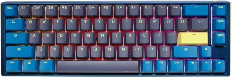 TECLADO MECANICO DUCKY ONE 3 DAYBREAK SF TECLAS AZULESCLEAR INTERRUPTOR INGLES PBT DOBLE DISPARO SIN COSTURAS CARCASA SUPERIOR AZUL CARCASA INFERIOR G