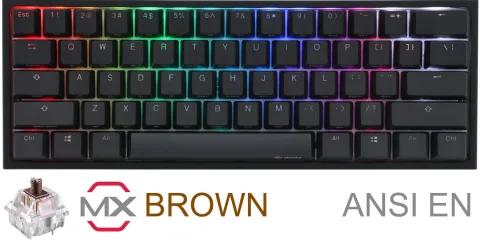 TECLADO GAMER DUCKY ONE 2 MINI RGB CHERRY MX BROWN DOUBLE SHOT PBT MECANICO