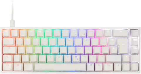 TECLADO GAMER DUCKY ONE 2 SF RGB WHITE SPEED ABS 65 MECANICO