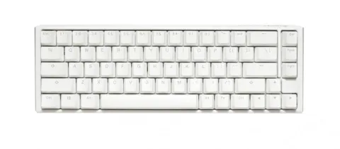 TECLADO MECANICO DUCKY ONE 3 SF TECLAS BLANCAS INTERRUPTOR MARRON INGLES PBT DOBLE DISPARO SIN COSTURAS